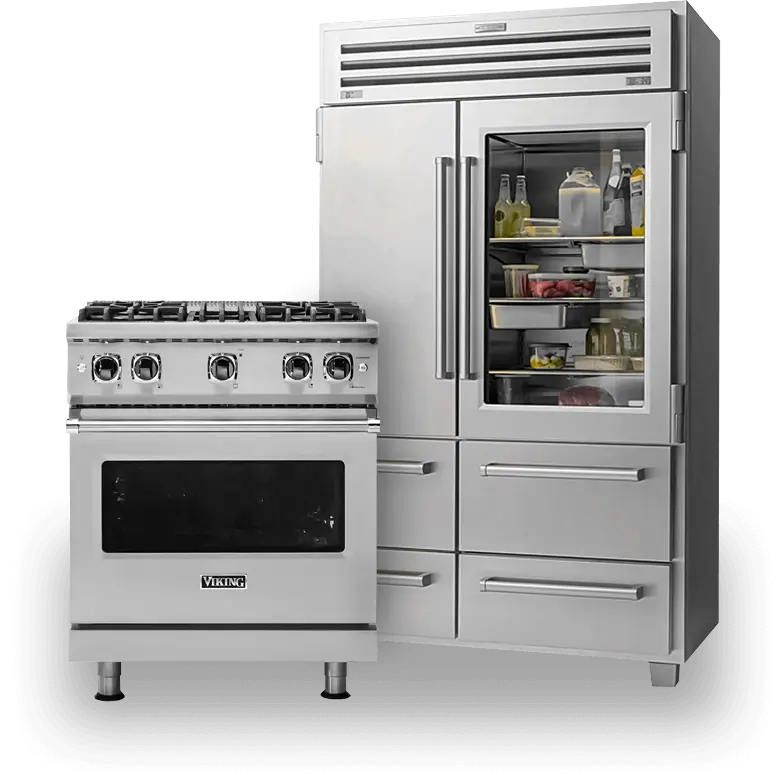 Sub-Zero fridge and Viking oven
